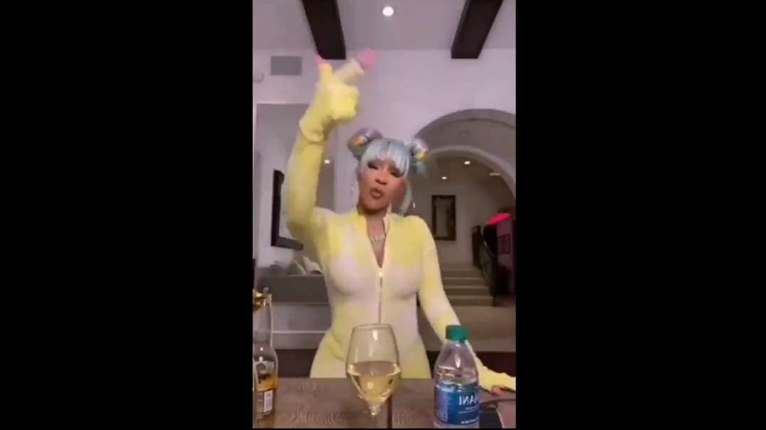 Cardi B Ashamed Of Own WAP, Stops Singing And Pretends To Be Doing Nothing As Daughter Enters Room