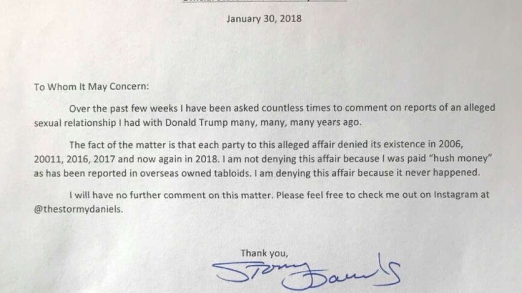 Grand Jury Meeting Cancelled Again As Trump Reveals Damning Letter From Daniels Herself