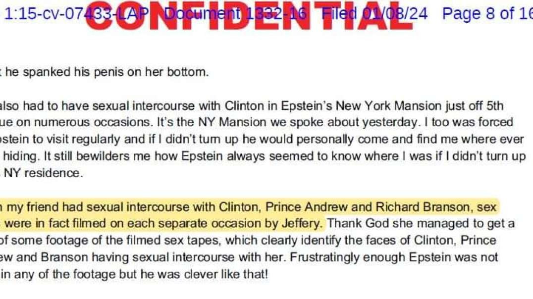 Epstein Court Docs: Sex Tapes Clearly Identify Faces of Bill Clinton, Prince Andrew